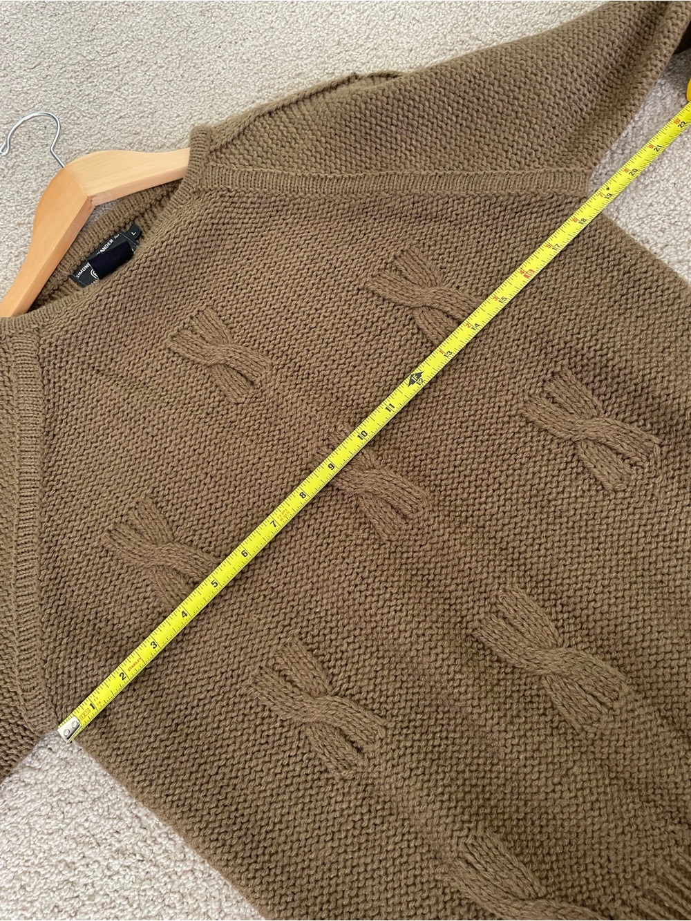 Vintage Crewneck Cable Knit Fall Brown Dark Academia Sweater Patty Woodard - Picture 5 of 5